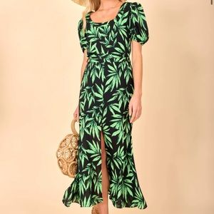Dancing Leopard tropical midi dress